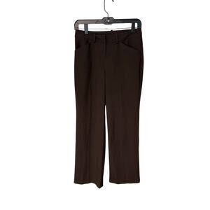 Worthington petite modern fit brown straight leg trouser pants women's size 2P